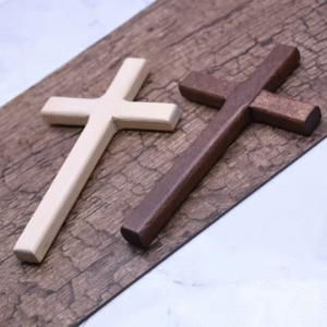 Christian Wooden Wall Cross - 12cm (4.7in) - Two Colors Available